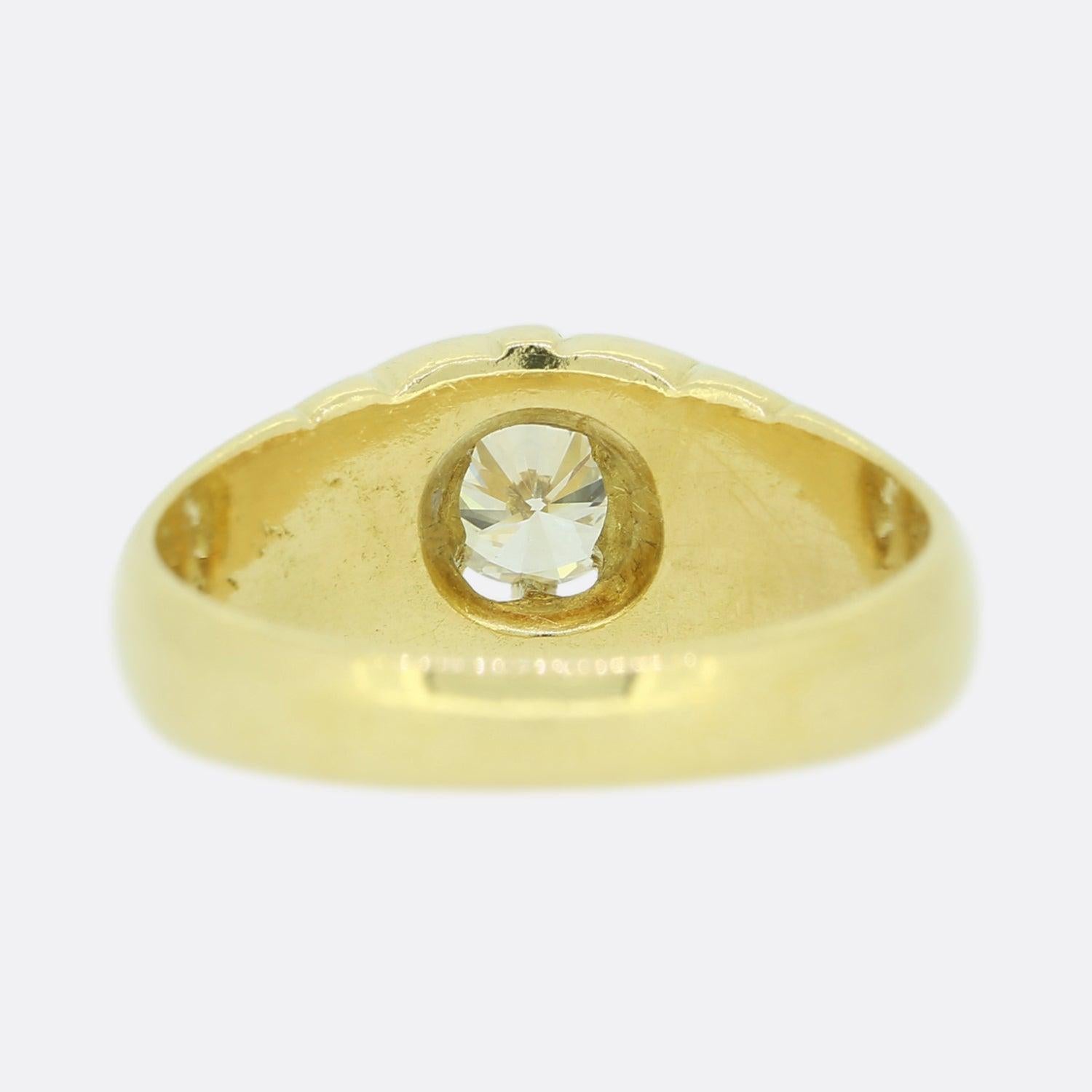 Moderno Anello gitano vintage con diamanti a taglio brillante da 0,70 carati in vendita
