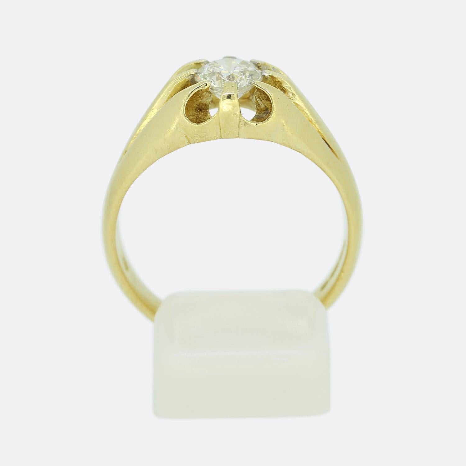 Taglio brillante Anello gitano vintage con diamanti a taglio brillante da 0,70 carati in vendita