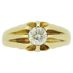 Vintage 0.70 Carat Brilliant Cut Diamond Gypsy Ring