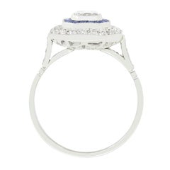 Vintage 0.70ct Diamond and Sapphire Target Ring, c.1960s