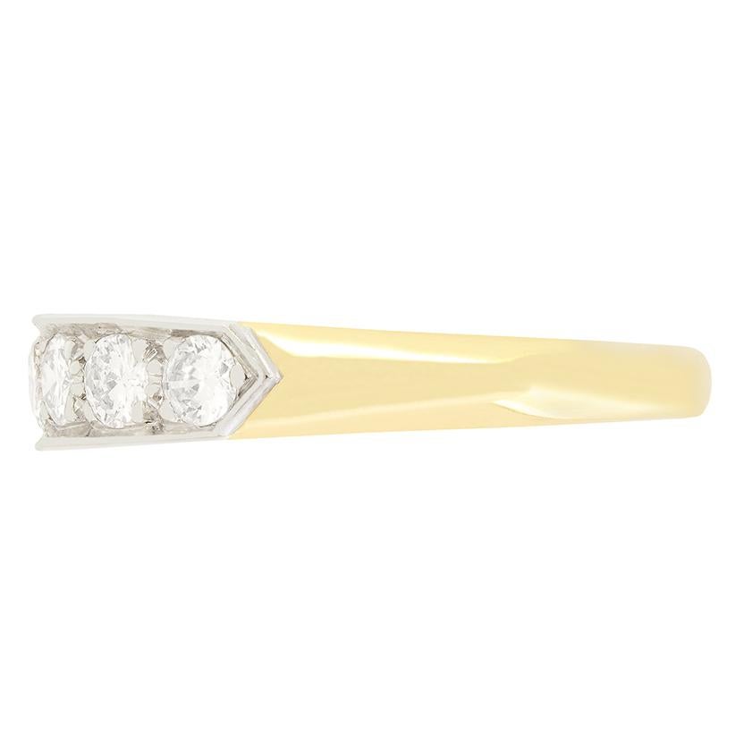Brilliant Cut Vintage 0.70ct Diamond Half Eternity Ring, c.1960s For Sale