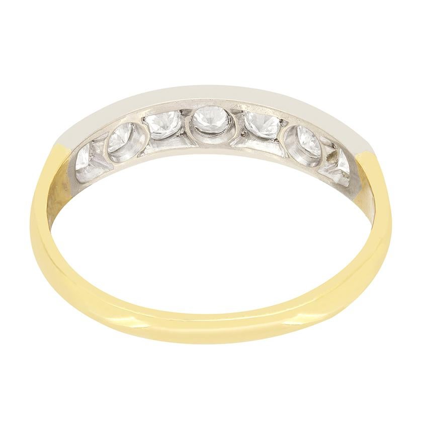 Vintage 0.70ct Diamond Half Eternity Ring, c.1960s In Good Condition For Sale In London, GB
