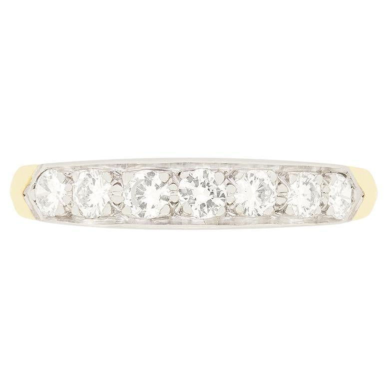 Vintage 0.70ct Diamond Half Eternity Ring, c.1960s For Sale
