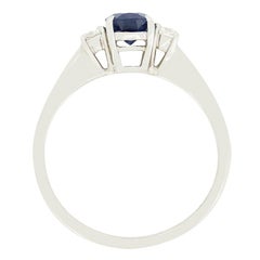 Vintage 0.70ct Sapphire and Diamond Three Stone, hallmarked 1979