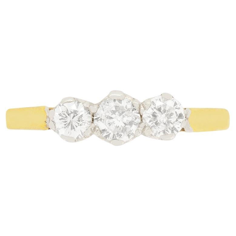 Vintage 0.70ct Three Stone Diamond Ring, c.1970s