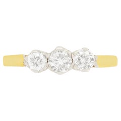Vintage 0.70ct Three Stone Diamond Ring, c.1970s