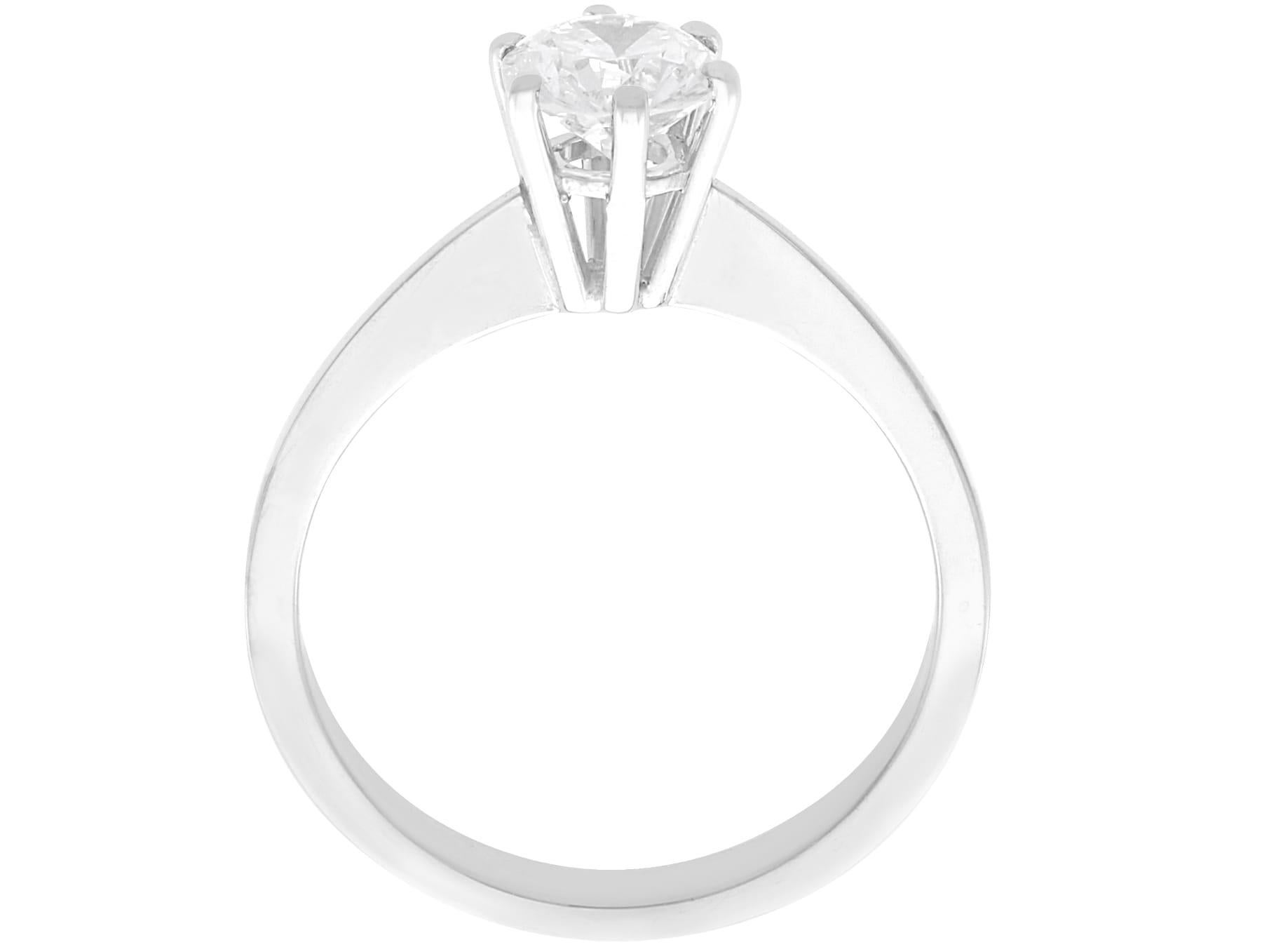 Round Cut Vintage 0.72 Carat Diamond Solitaire Engagement Ring in 18k White Gold For Sale