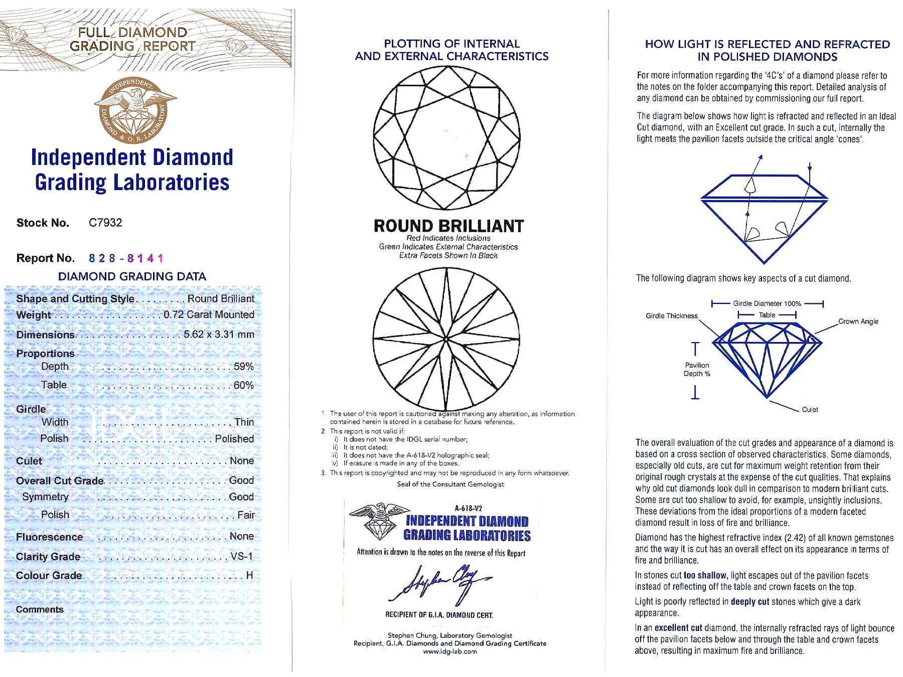 Vintage 0.72 Carat Diamond and 18k Gold Pendant For Sale 6