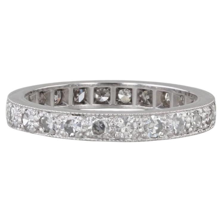 Vintage-Eternity-Ring aus Platin mit Diamanten (0,72 ct insgesamt), Größe 6,5 – Jubiläums-Ehering