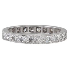 Vintage-Eternity-Ring aus Platin mit Diamanten (0,72 ct insgesamt), Größe 6,5 – Jubiläums-Ehering