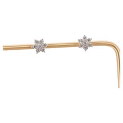 Orecchini vintage con diamanti tondi e brillanti da 0,74 carati in oro bianco 14 e 10 carati