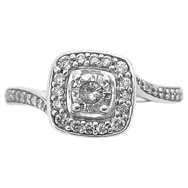 Vintage 0.75 Carat Diamond 14K White Gold Engagement Ring