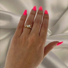 Vintage 0.75 Carat Diamond Interlocking Design Ring 14k