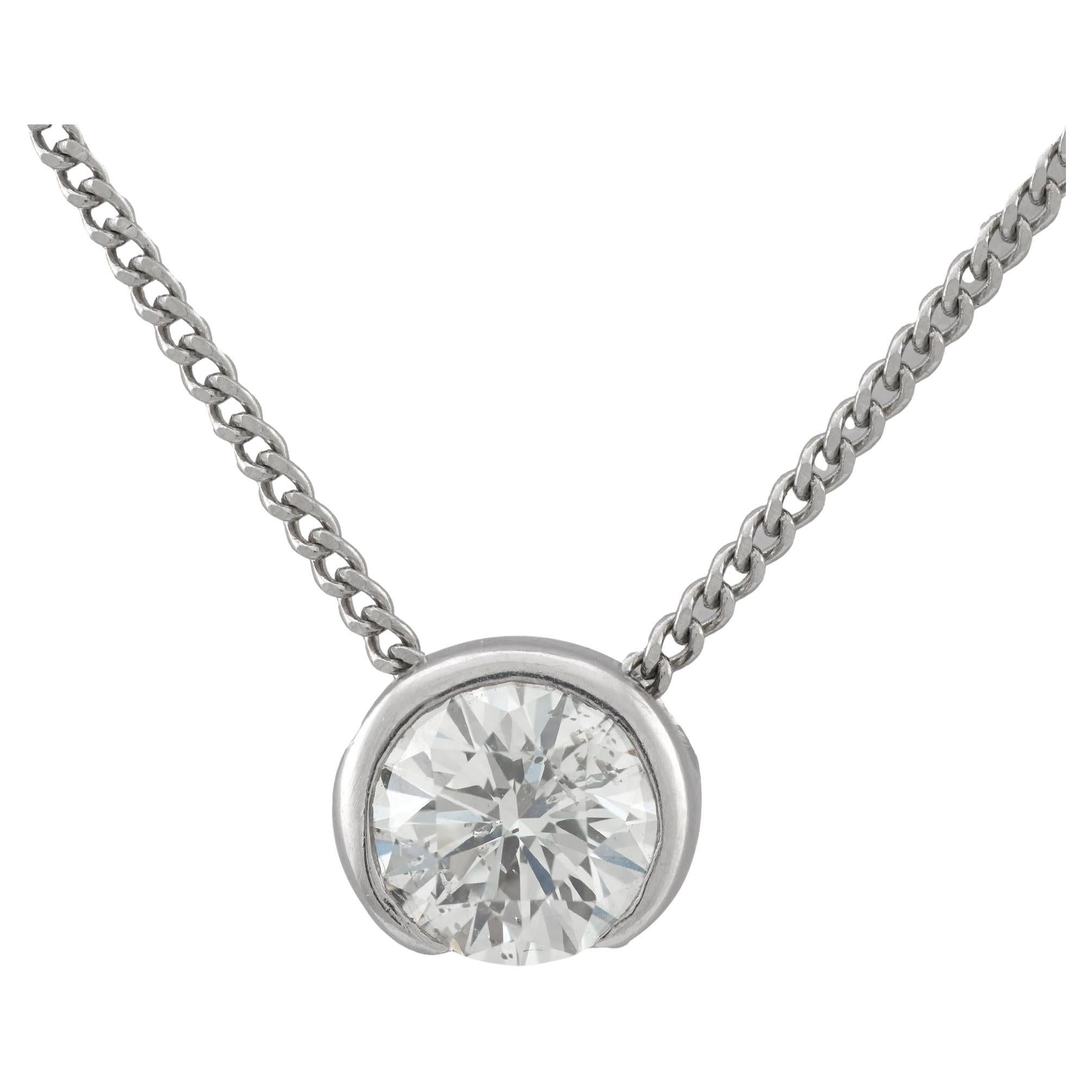 Vintage 0.75 carat diamond platinum necklace For Sale