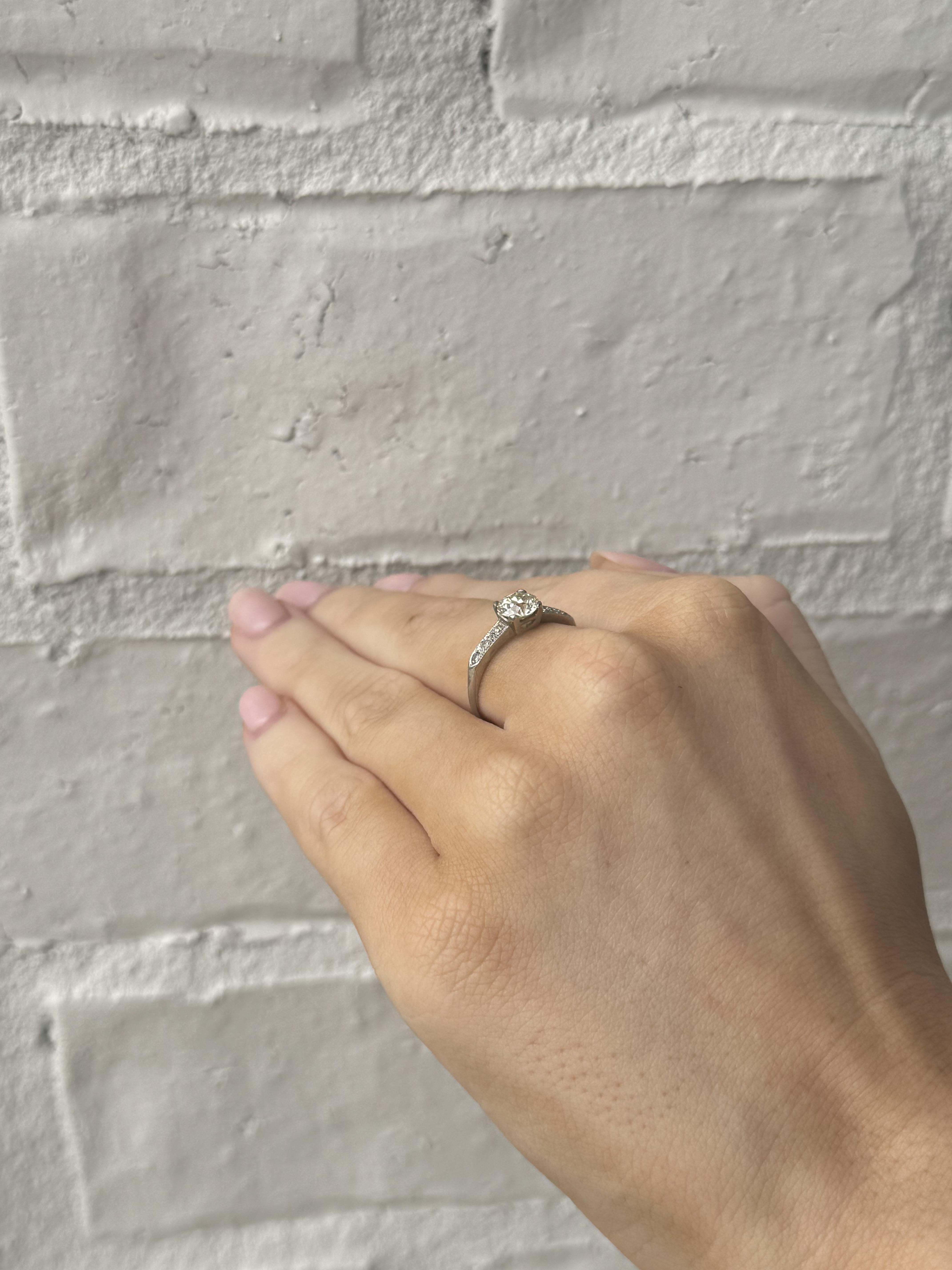 Vintage 0,75 Karat Old European Cut Diamant Verlobungsring Damen im Angebot