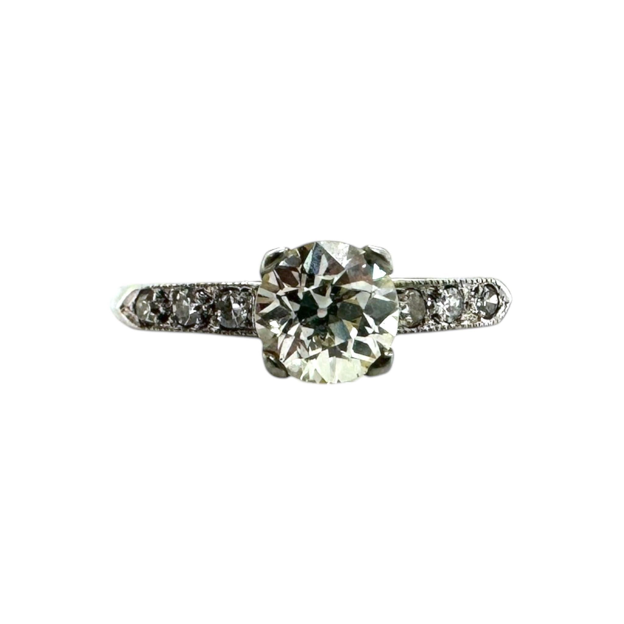 Vintage 0,75 Karat Old European Cut Diamant Verlobungsring im Angebot 2