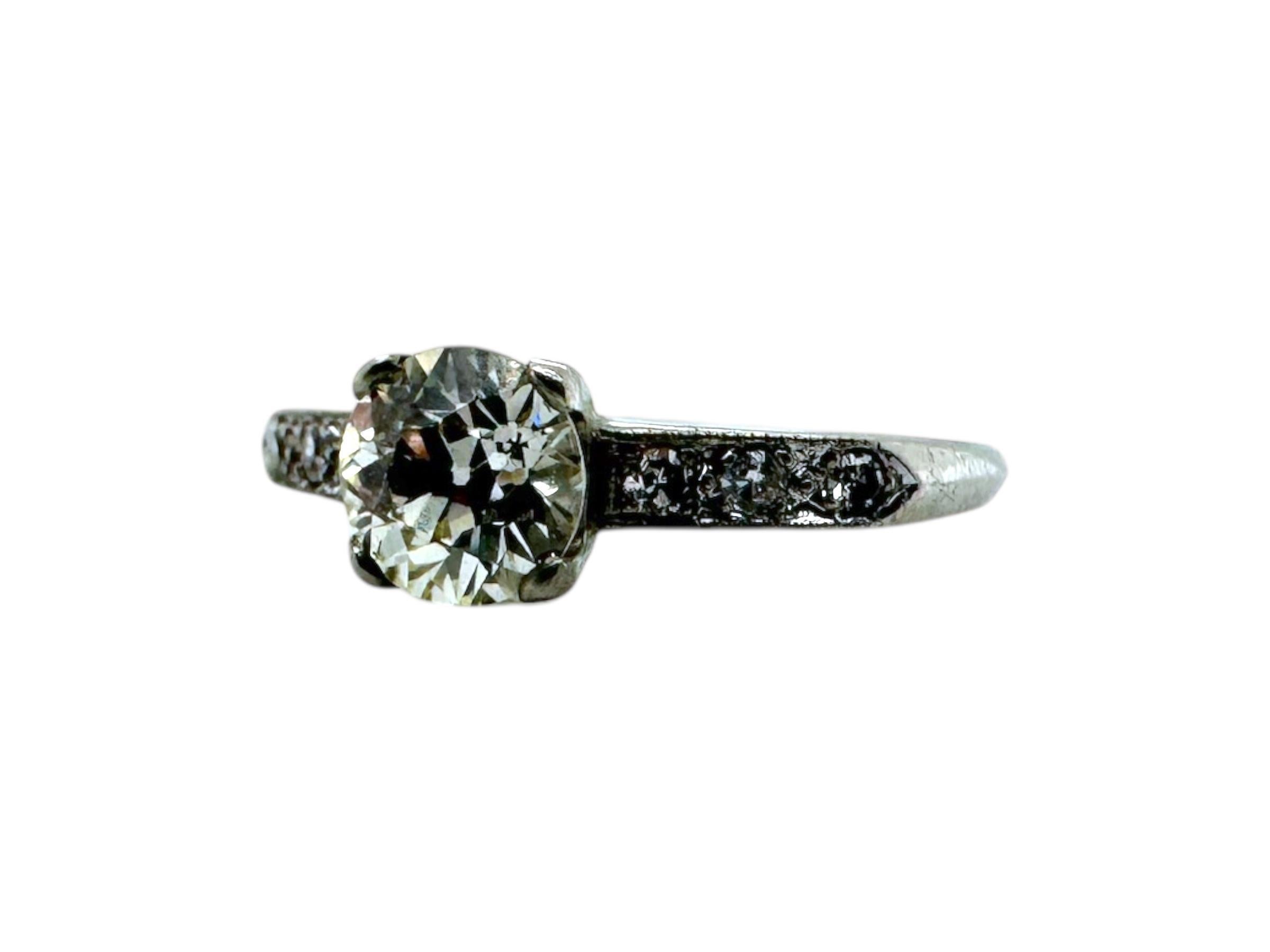Vintage 0,75 Karat Old European Cut Diamant Verlobungsring im Angebot 3