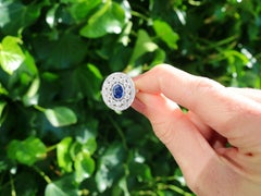 Vintage 0.75 Carat Sapphire and 1.02 Carat Diamond 18k Yellow Gold Cocktail Ring