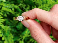 Vintage 0.75Ct Diamond and 18k Yellow Gold Solitaire Ring 1980