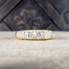 Vintage 0.75ct Diamond Five Stone Ring in 18ct Yellow Gold