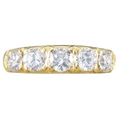 Vintage 0.75ct Diamond Five Stone Ring in 18ct Yellow Gold