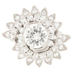 Vintage 0,75 Karat Diamant-Twirl-Cluster-Ring mit Twirl, ca. 1977