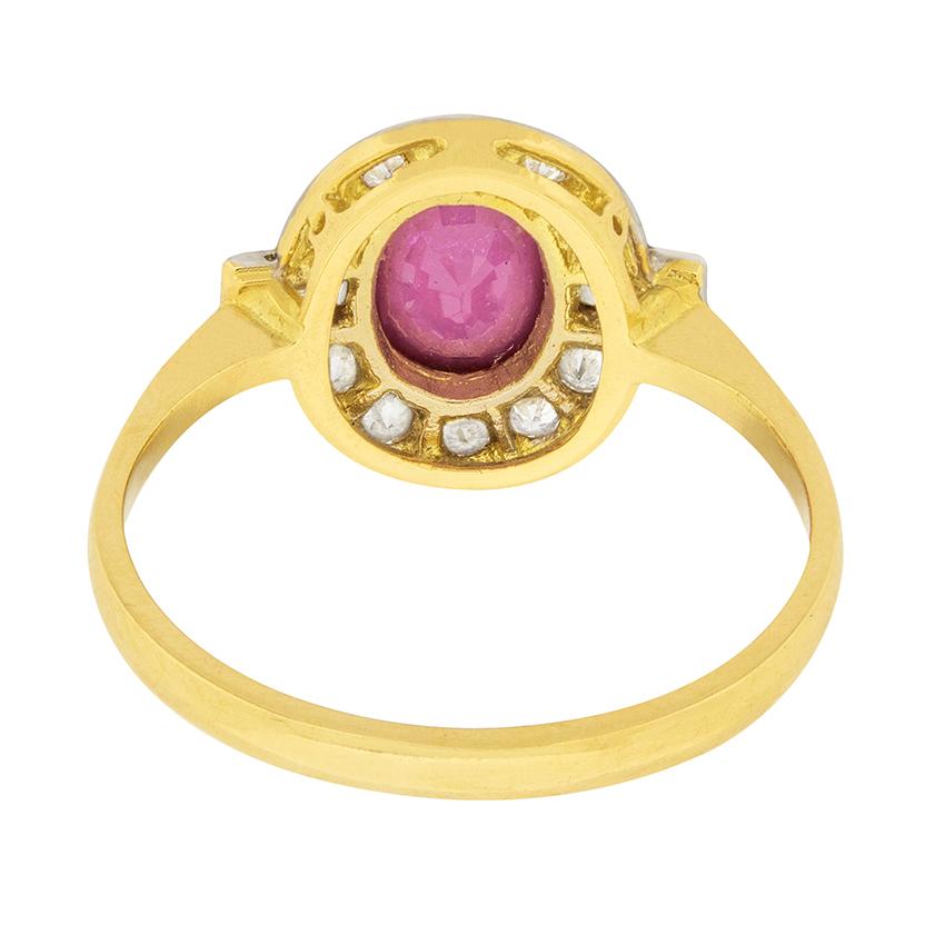 vintage pink stone rings