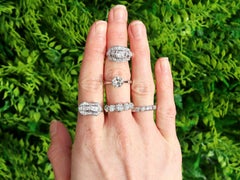 Vintage 0.78 Carat Diamond and 18k White Gold Cocktail Ring Circa 1950