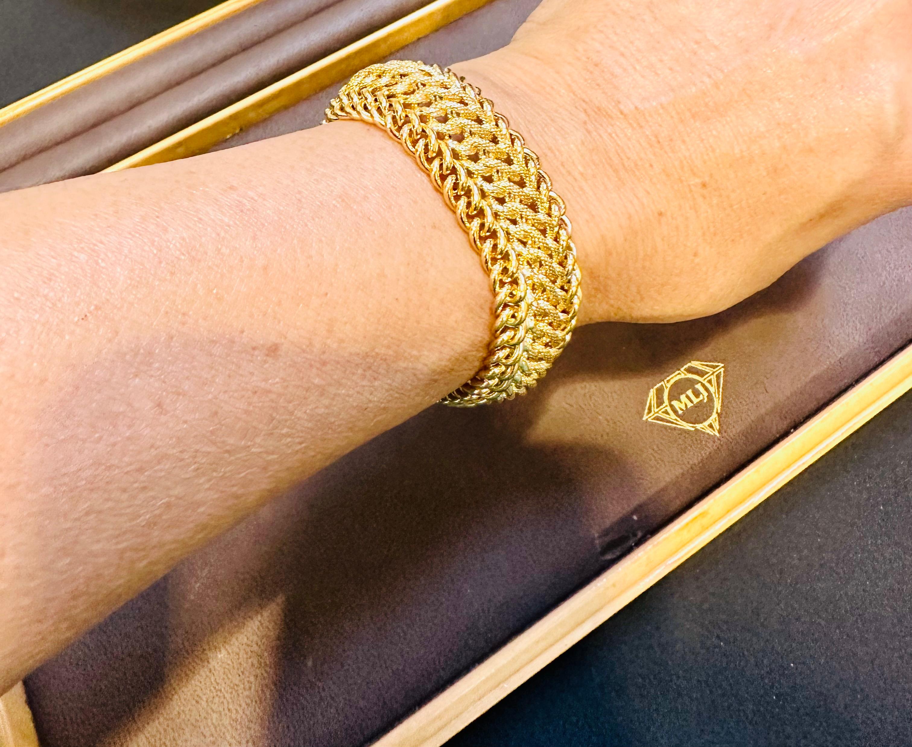 Gliederarmband aus 18 Karat Gelbgold, Italien 7
