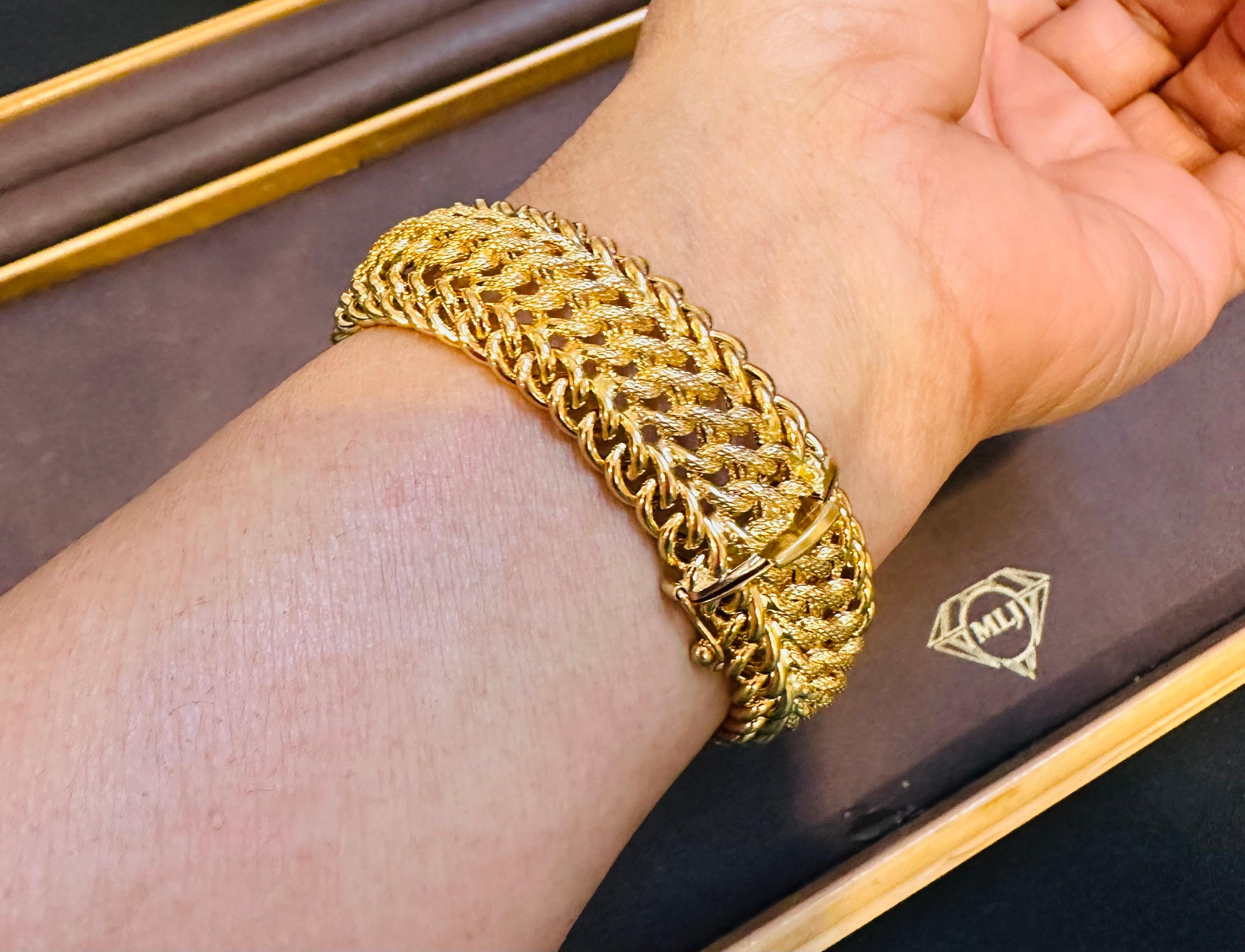 Gliederarmband aus 18 Karat Gelbgold, Italien 8