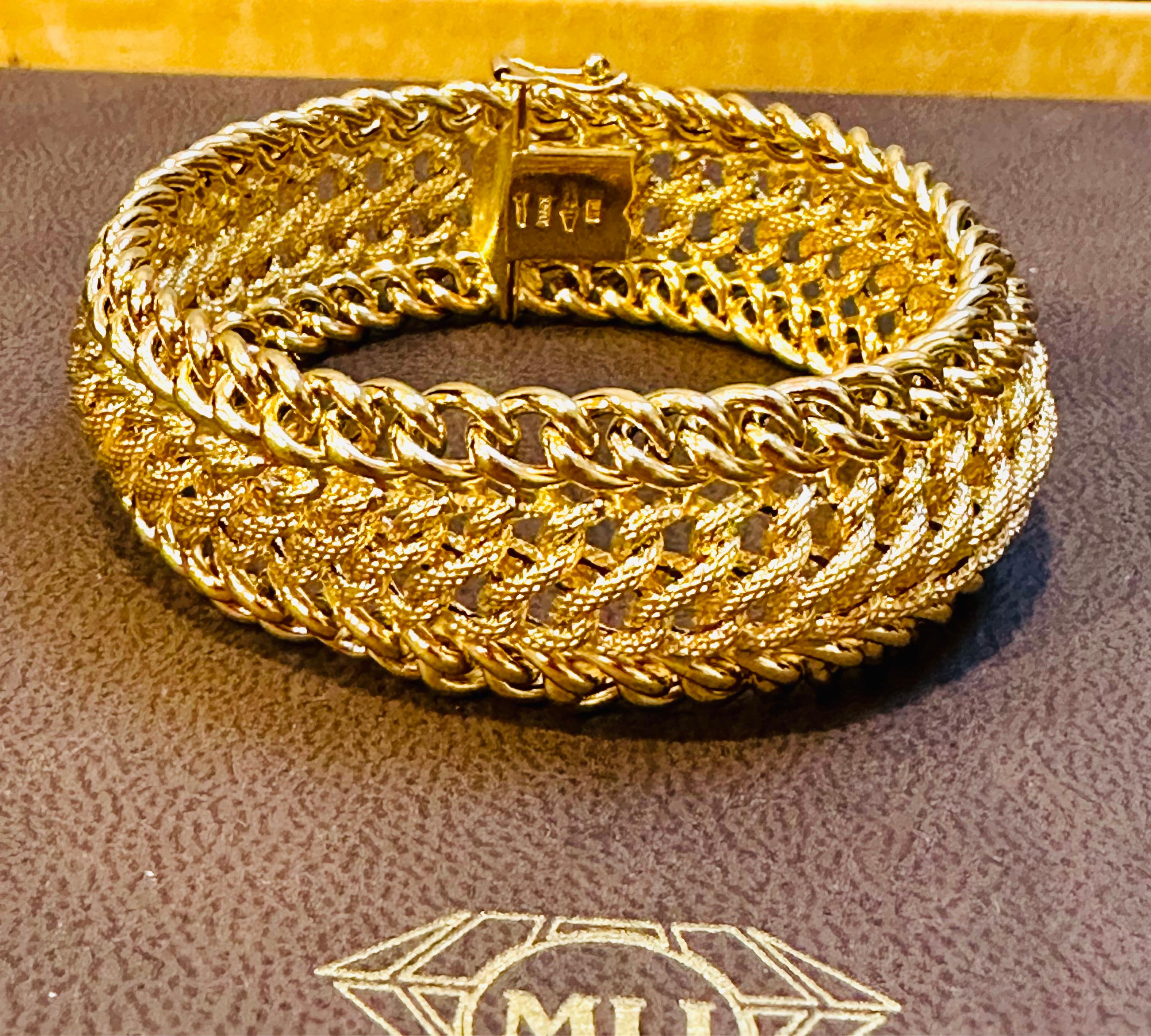 Gliederarmband aus 18 Karat Gelbgold, Italien 3