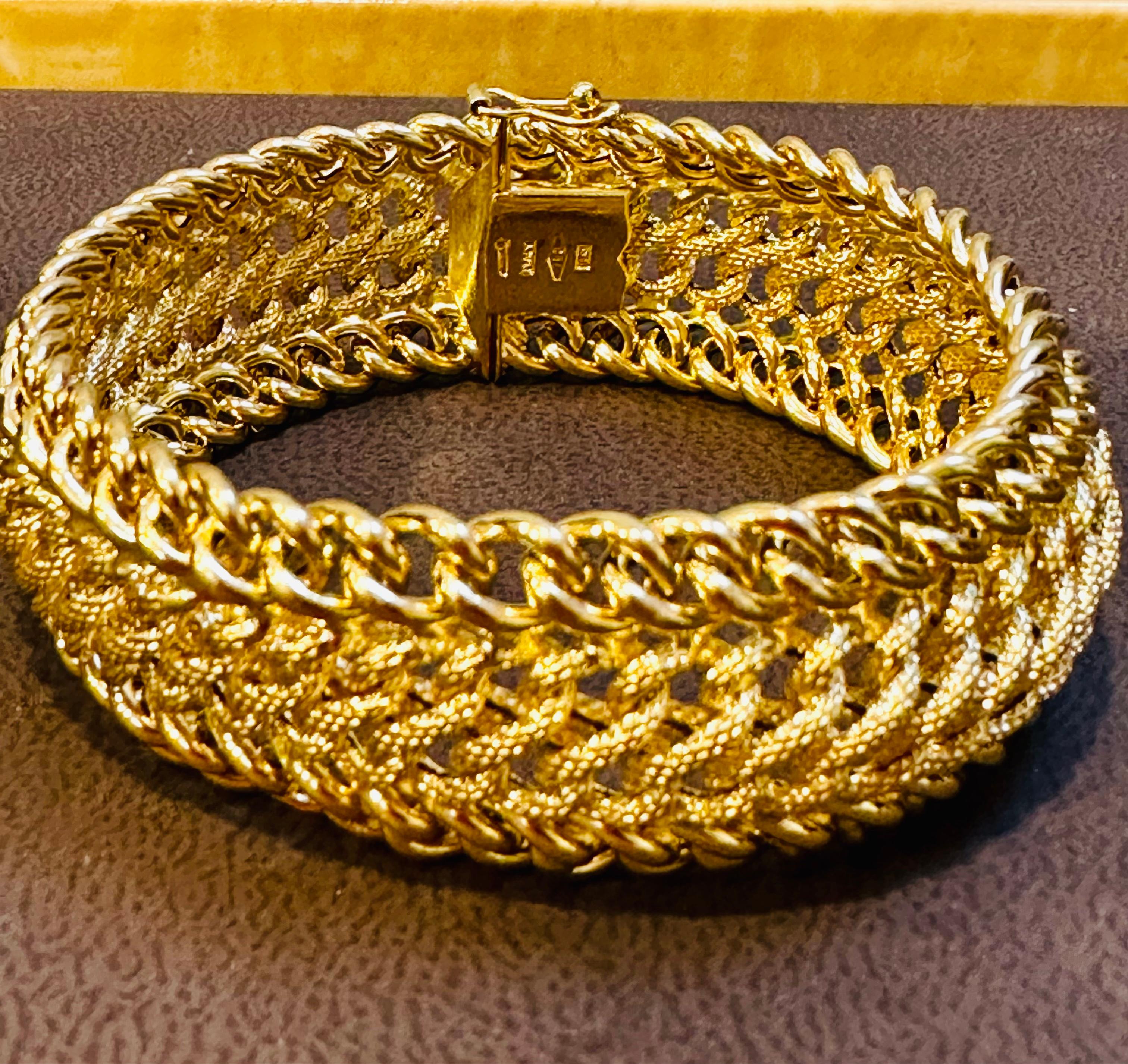 Gliederarmband aus 18 Karat Gelbgold, Italien 4