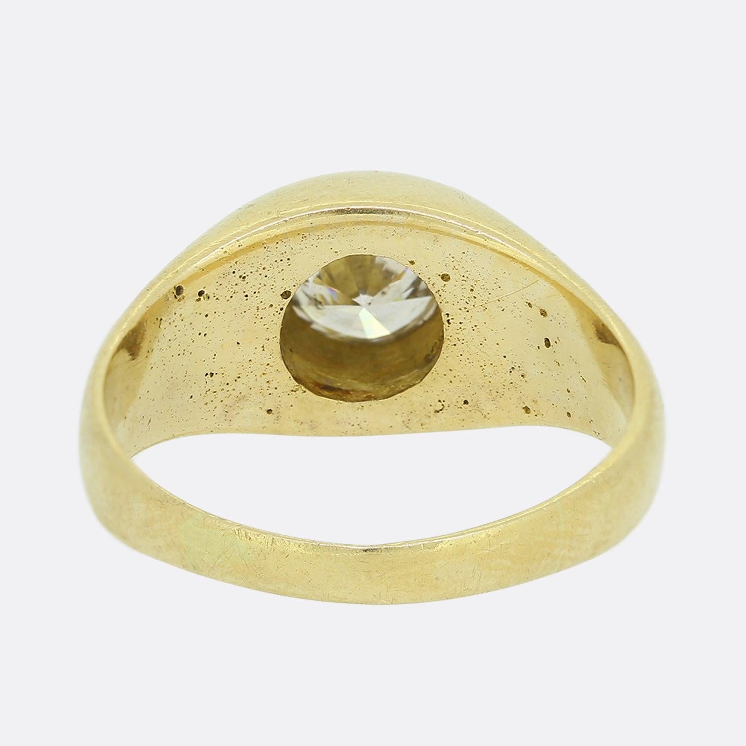 Brilliant Cut Vintage 0.80 Carat Diamond Gypsy Ring