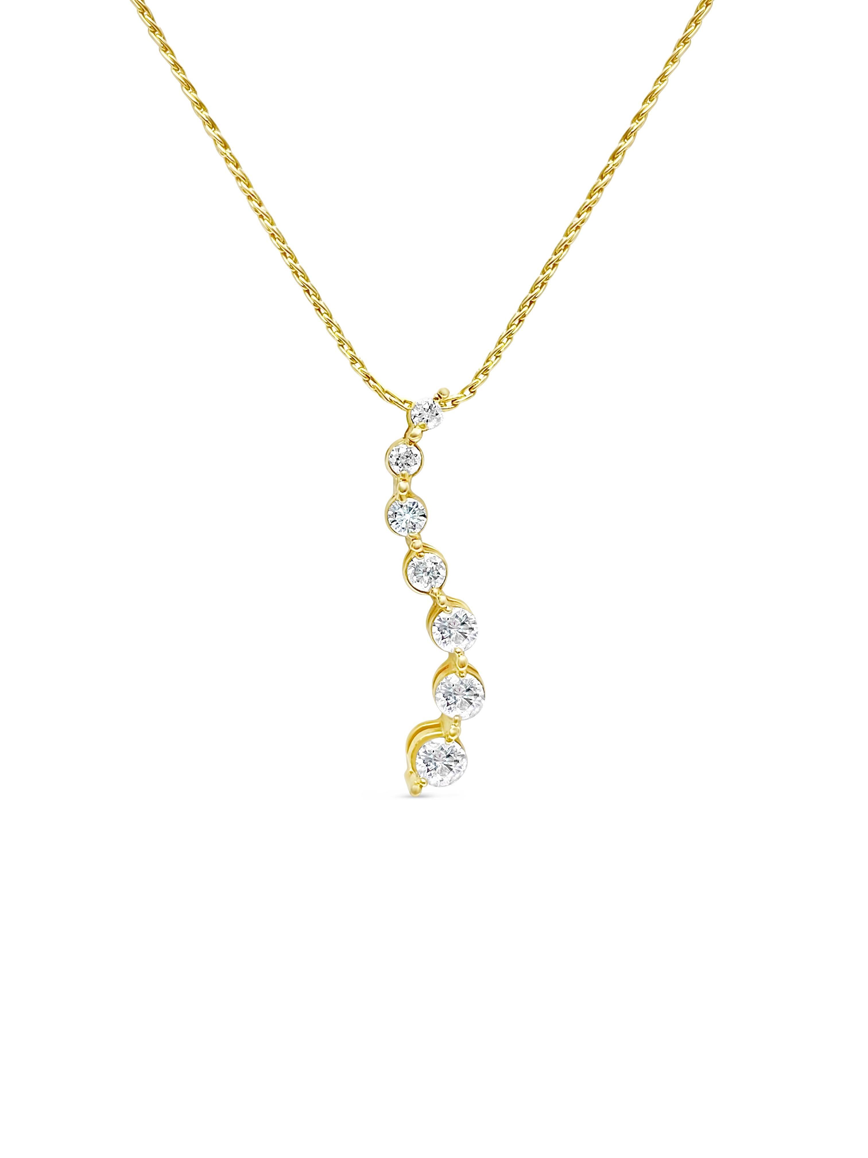 Brilliant Cut Vintage 0.80 Carat Diamond Pendant Necklace For Her For Sale