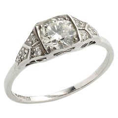 Vintage 0.80 Carat Diamond Platinum Ring