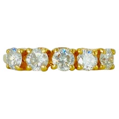 Vintage 0.80 Carat Diamonds 5-Stone Ring 14k Gold
