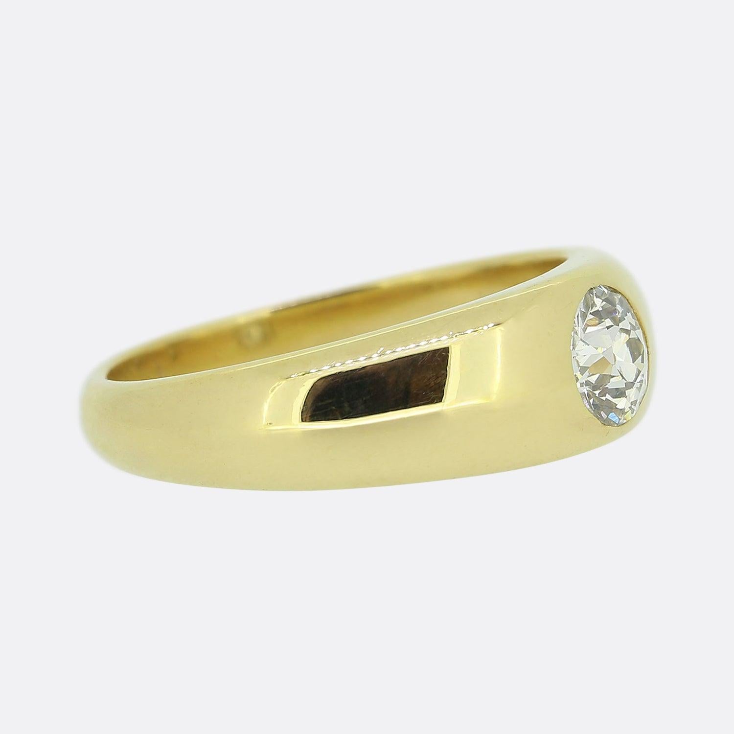 Old Mine Cut Vintage 0.80 Carat Old Cut Diamond Ring