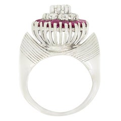 Vintage 0.80ct Diamond and Ruby Cluster Ring, c.1970s