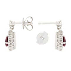 Vintage 0.80ct Ruby and Diamond Drop Earrings, c.1970s