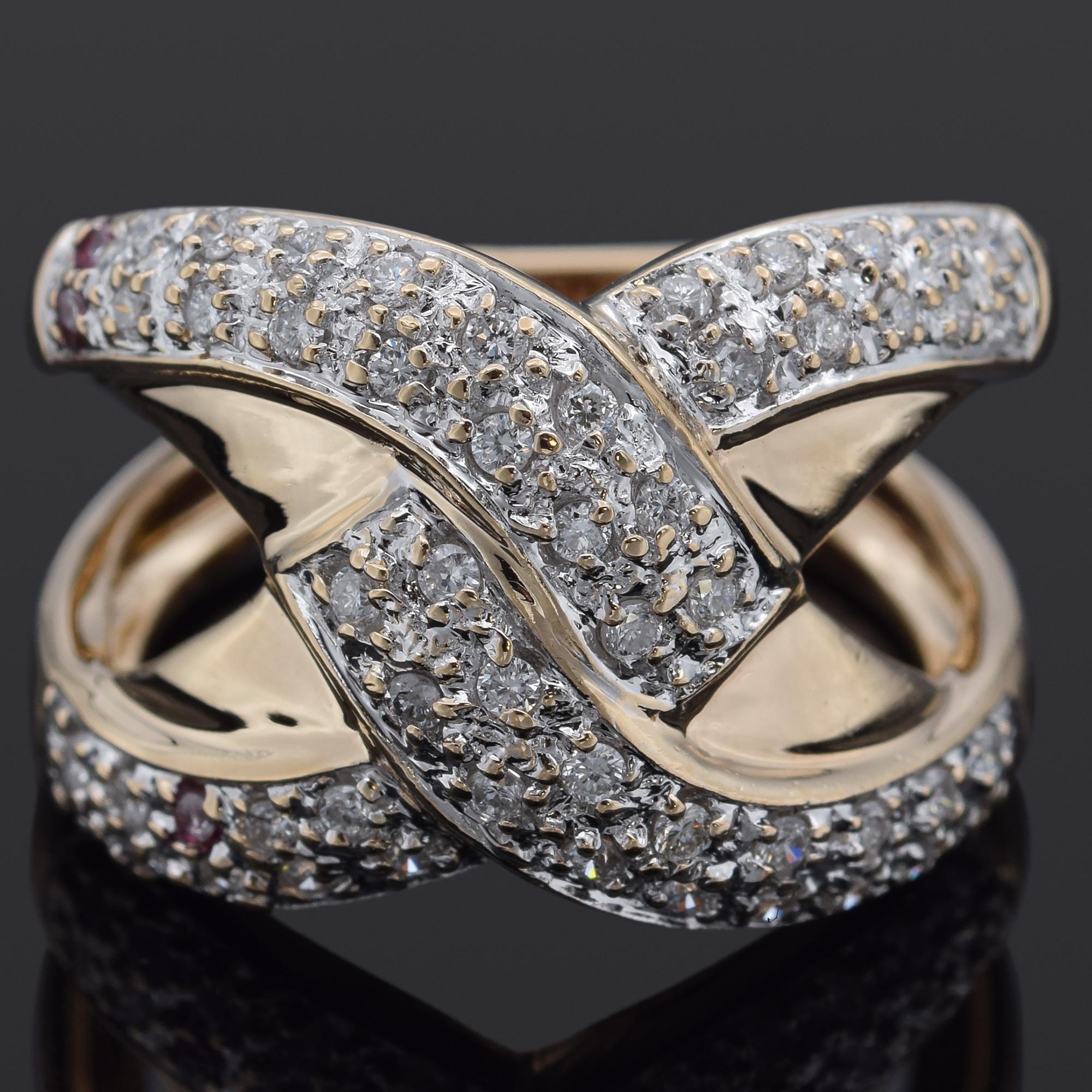 Weight: 10.3 Grams
Stone: Approx 0.81 TCW (0.015 ct) Diamonds 
Face of Ring: 23.0 x 15.6 x 5.7 mm
Ring Size: 7.25
Hallmark: 14K

Item #: BR-1069-101123-10