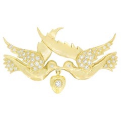 Vintage 0.82ct Diamond Boodles Love Birds Brooch, c.1980s