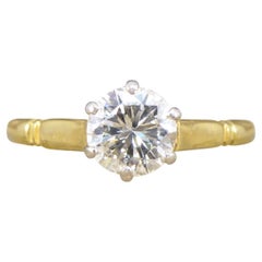 Retro 0.82ct Diamond Solitaire Ring in 18ct Yellow Gold