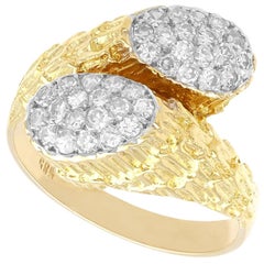 Vintage 0.83 Carat Diamond and 18K Yellow Gold Twist Ring