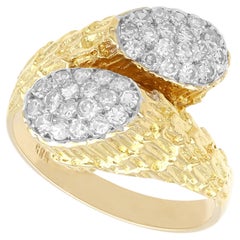 Vintage 0.83 Carat Diamond and Yellow Gold Twist Ring