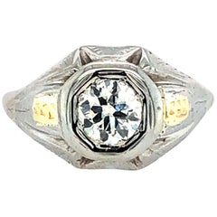 Vintage 0.85 Carat Diamond Men's Ring, circa 1930-1940