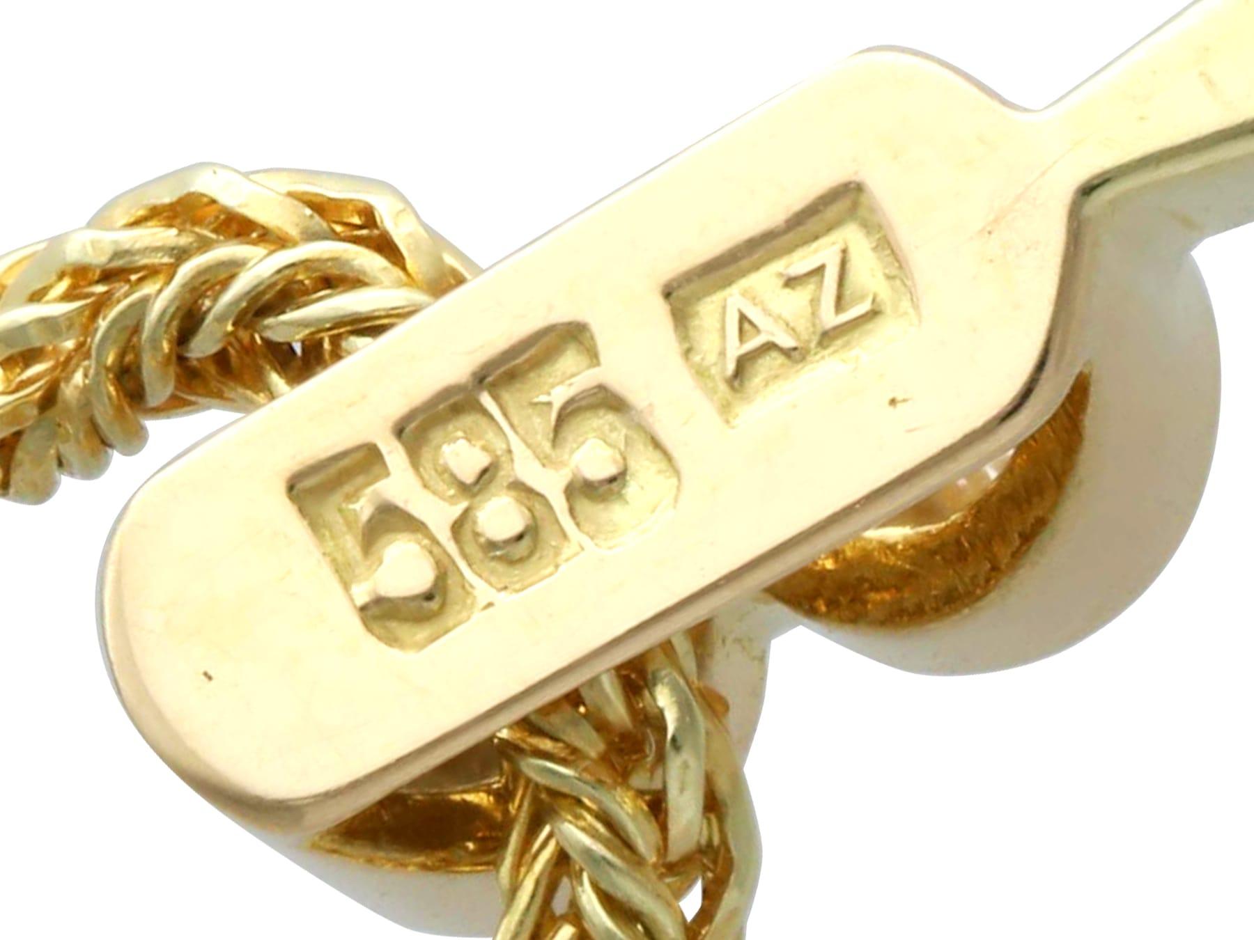 Pendentif vintage en or jaune 14 carats et diamants de 0,85 carat, c. 1980 en vente 2