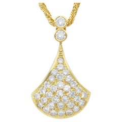 Vintage 0.85 Carat Diamond and 14k Yellow Gold Pendant Circa 1980