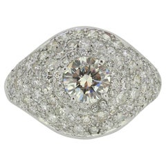 Bombe-Ring mit 0,90 Karat Diamant im Vintage-Stil