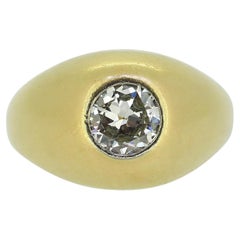 Anillo gitano vintage de diamantes de 0.90 quilates