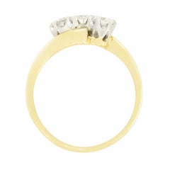 Vintage 0,90ct Diamond Three Stone Twist Ring, ca. 1980er Jahre